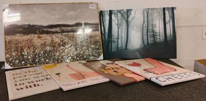 6 paintings (various sizes)