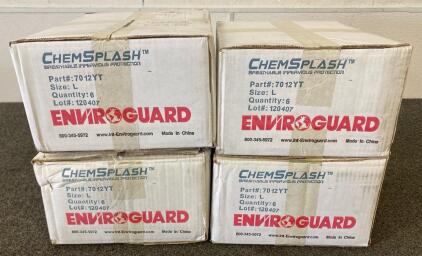 (4) Boxes Of 6 Enviroguard ChemSplash 1 Protective Suits