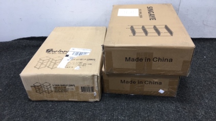 (2) Singaye Shelving Stacks, (1) Furinna Shelving Stack