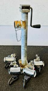 Q'Straint Wheelchair Retractor System, 5-Pack & 2,000 lb Side-Wind Trailer Tongue Jack Combo