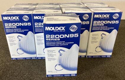 9 Boxes Of 20 Medium/Large PacMoldex 2200N95 Series Particulate Respirators