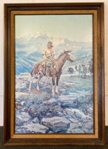 Framed Print Of The Painting "Free Trapper" Created By Charles Marion Russell In 1911