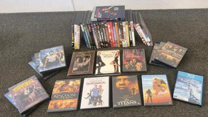DVD Movies Pearl Harbor, RemembertheTitans, Unstoppable, (4) X-Man, (2) Pitch Perfect, (3) Pirates of the Caribbean, The Rookie, The Man in the Iron Mask, ect