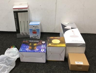 (6) Lights/Lanterns/Lamps, (2) Soap Dispensers