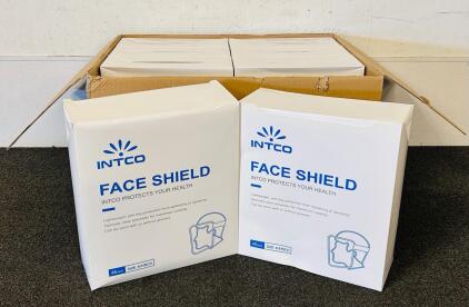 INTCO Face Shield 8.6" Anti-Fog PET, Foam Headband, Elastic Strap. (200 Total)