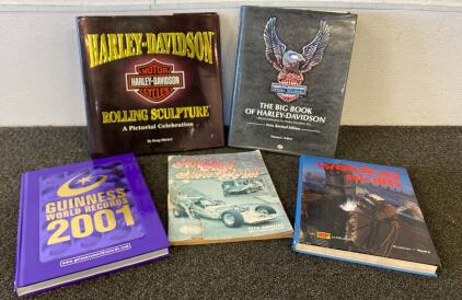(2) Harley-Davidson Books, 1978 Hot Rod Show Magazine, Guinness World Records 2001, And Welding Skills