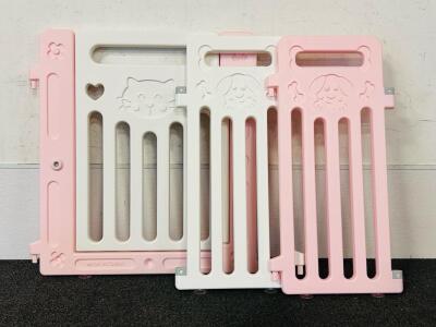 Acrylic Pet Playpen In Pink and White (26"x 29" Main Panel, 12.5"x 29" Per Smaller Panels)