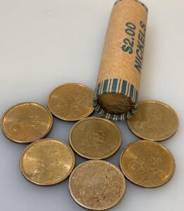 (7) Sacajawea Dollar Coins 2000 W/ Roll Of Indian Head Nickels