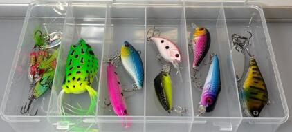 (13) Fishing Lures W/ Various Colors And Sizes