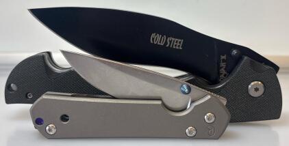 Cold Steel Rajah II 6" Kukri Folder & Chris Reeve Sebenza Large Titanium Folding Knife