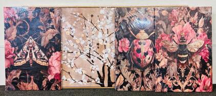 Botanical & Insect 4-Piece Canvas Wall Art Set &mdash; Wrapped Prints, 15.5"x 23.5" & 23.5"x 47", Framed/Unframed
