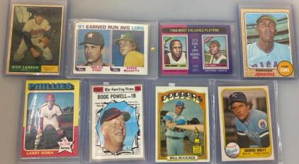 (8) Vintage Baseball Cards Including Nolan Ryan, George Brett, W/ Hall Of Famers