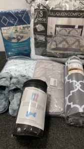 Comforter Set, Blackout Curtains, Slippers And More