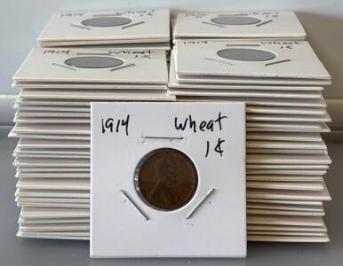 (100) Wheat One Cent Pennies 1900s