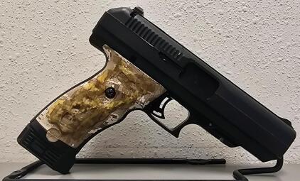 Hi-Point JHP .45 ACP Semi-Auto Pistol, 4.5" Barrel, Black/Custom Camo Grip, SN X4375148