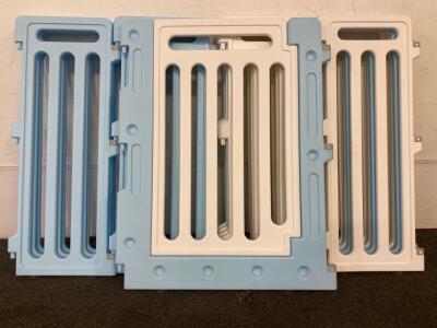 Acrylic Dog Fence Pet Playpen (8) Panels (Baby Blue And White) 28"x 36" Per Panel