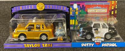 Two Vintage Collectible Toy Cars From The Chevron Cars Collection, Taylor Taxi And Patty Patrol