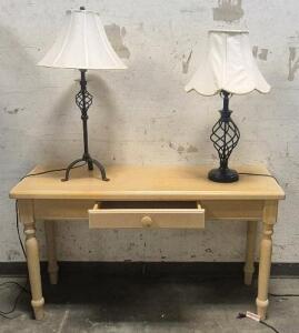 Entryway Table, Lamps