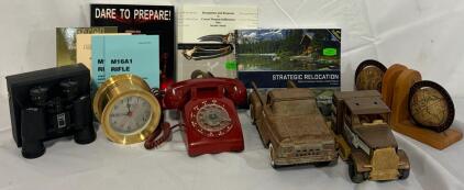 Vintage Telephone, Tonka Trucks, Binoculars, Decor, Books & More