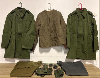 Military Field Jacket Set M65 Style Size XL, Wool Trousers size 36x30(Green) And 40&rdquo; Waist (Gray), Voodoo Tactical Holsters & Pouches, 7 pcs