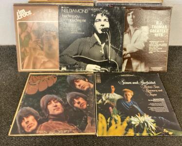 Vintage Records Including Fhe Beatles, Simon And Garfunkel, Jim Croce, Neil Diamond, BJ Thomas And More