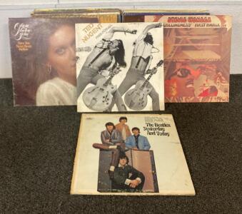 Vintage Records Including, The Beatles, Stevie Wonder, Ted Nugent, Olivia Newton John, Anne Murray And More