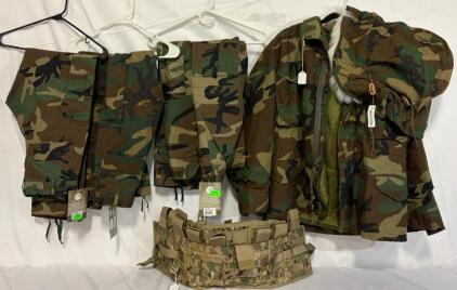 Military Clothing & Accessories &mdash; Small Coat, XS Pants & Tactical Assault Panel