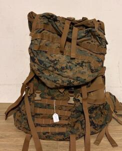 USMC FILBE Main Pack Rucksack, MARPAT Camo, Internal Frame, 82L, Hip Belt, MOLLE Compatible