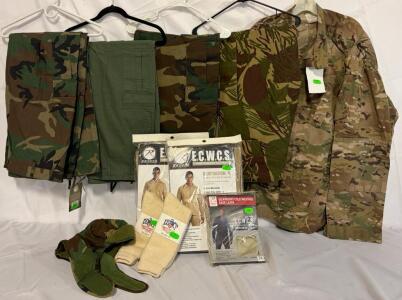 Military Clothing &mdash; 2XL Top, Pants & Warm Undergarments