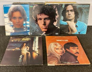 Vintage Vinyl Records Including, James Taylor, Stevie Wonder, Olivia Newton John, Bobby Bloom, Any Williams Gary Lewis And More
