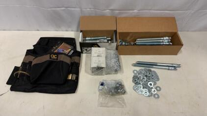 CLC Work Gear Tool Pouch with 20 1/2" x 5" Wedge Anchors, 70 Washers, 20 Nuts &ndash; Contractor Lot