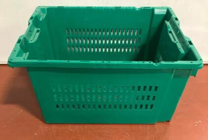 ULINE Green Vented Stackable Plastic Tote 23"x19"x12" Produce Storage Bin *New