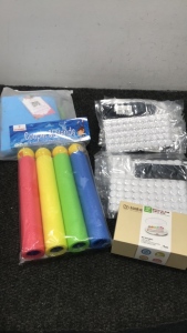 (10) Packs Of Velcro Craft Backing Pads (1) Slip n Slide Set (1) Atlasonix Emoji Water Blasters (1) HaaKaa Electric Nail Care Set