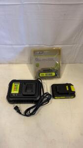 Master Mechanic 20V Max Lithium-Ion Battery Set w/ Charger, 2.0Ah & 1.5Ah Batteries