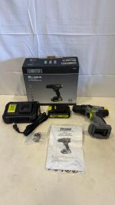Master Mechanic 20V 3/8" Compact Cordless Drill Kit, 2Ah Battery, Charger, 23-Position Clutch