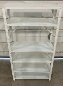 Metal Storage Shelving Unit, 6 Adjustable Shelves, 72" H x 36" W x 12" D, White Steel