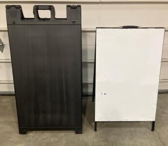 Signicade Classic 24&rdquo;x45&rdquo; Black Sidewalk A-Frame Sign + Unbranded Double-Sided Metal Frame Dry Erase Board 24&rdquo;x39&rdquo;