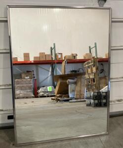 Large Industrial Wall Mirror, 48&rdquo;x36&rdquo;, Metal Frame & Back, Heavy-Duty Commercial Mounting