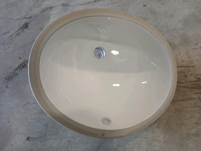Continental Ceramic Acorn Undermount Bathroom Sink White, 17"x14" w/ Overflow, Model CG1626