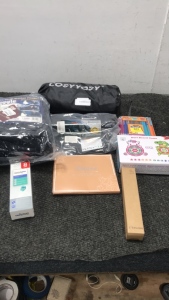 (1) Huggle Hoodie One Size Fits All (1) Cosyyosy Heated Vest (1) Lucklyjone Car Organizer Caddy (1) Brushmo Replacement Brush Head (1) Pack of (60) Bic Mechanical Pencils (1) Eversunn LED Dog Collar (1) Adubor Silk Pillowcases