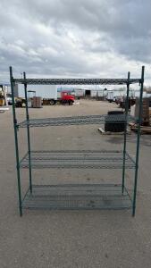 Heavy Duty 5-Shelf Green Wire Shelving Rack, 72"x24"x84", 600 lb Capacity/Shelf, Steel Frame