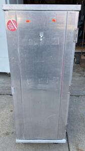 New Age Industrial Aluminum Enclosed Mobile Sheet Pan Rack Cabinet, 32 Pan Capacity, Hinged Door