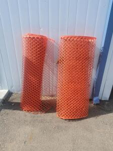 2 Rolls Orange Plastic Temporary Safety Fence, 4 ft x 100 ft, Hex Mesh, High Visibility Barrier