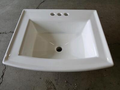Kohler Archer 2356-4-0 Self-Rimming White Bathroom Sink, 23-7/8"x20-7/16", 3 Holes, SN: SV16XB8H5