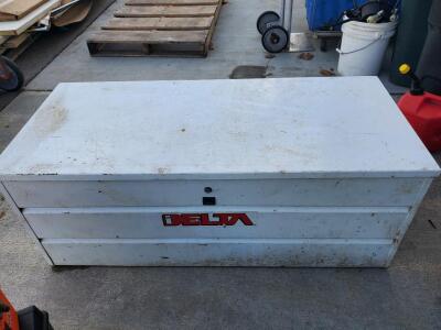 Delta 48" Steel Jobsite Tool Chest, Weather-Resistant, Lockable, White, Large Capacity