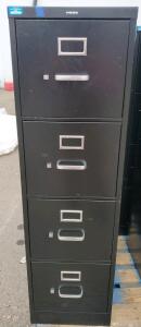 HON 4-Drawer Vertical Filing Cabinet, Black Metal