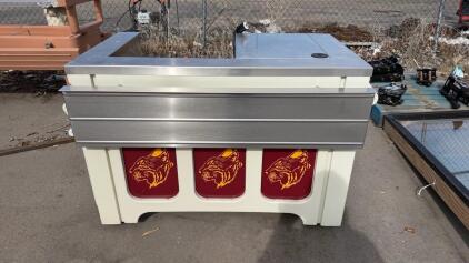 Galley 9402W Mobile Refrigerated Serving Counter, 120V, Stainless Top, Wildcat Logo, Serial 072200