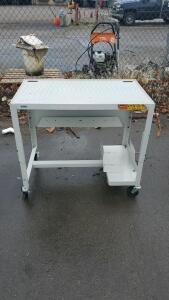 Bretford Steel Utility Cart with 2 Shelves, 24"x18"x34", Gray, Heavy Duty Casters