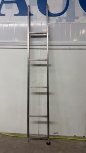 Stainless Steel Industrial Ladder, 5 Step, 8 ft Height, Adjustable Feet / Caster, No Handrails