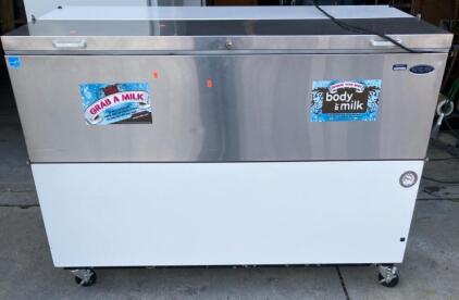 Norlake AR162WVS/0 Commercial Stainless Milk Cooler, 60.5", 16.2 cu ft, R22, Fliptop Door, With Casters